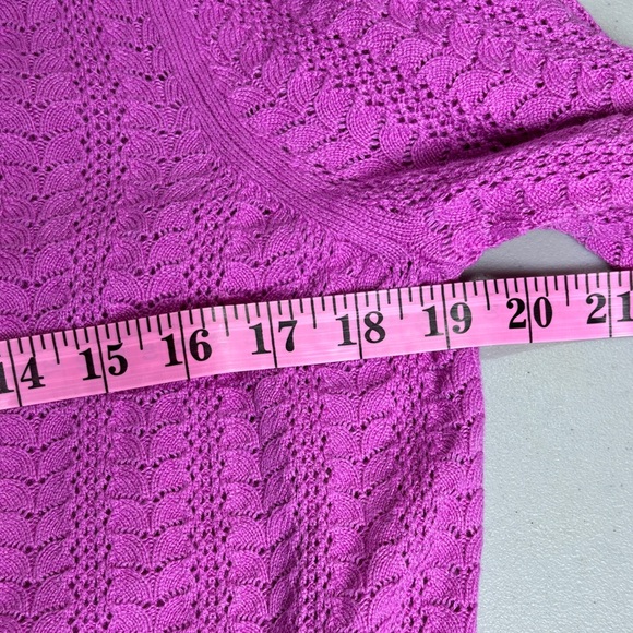 Boden Tia Pointelle Ruffle Frilled Cardigan Sweater Pink coquette Cottagecore - Picture 10 of 11